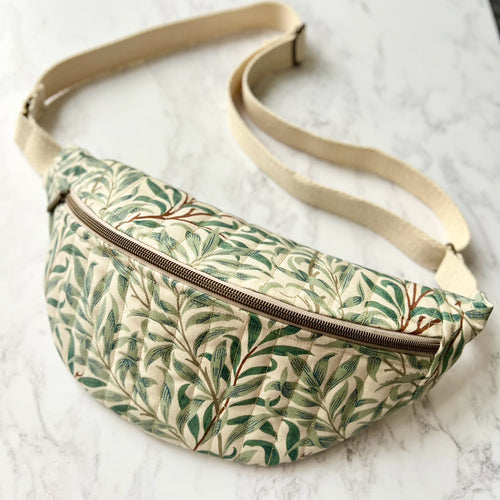 William Morris Quilted Bum Bag, Zipped Crossed Body Bag