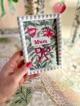Fabric Picture Frames, Bobble Frames, embroidered quote artwork, Love is Enough