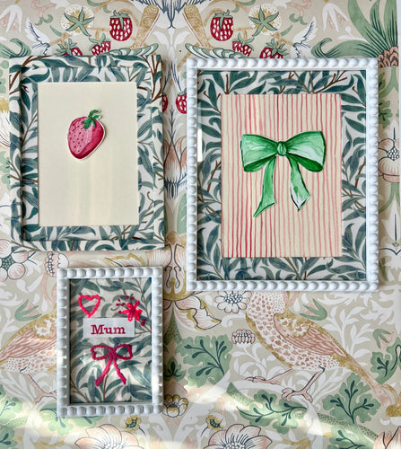 Fabric picture frames and mounts, William morris and Liberty Betsy