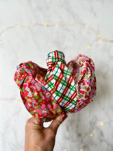 Liberty Christmas Knotted Headband, cotton covered hairbands in beautiful festive prints.