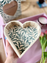 William Morris Heart Shaped Wooden Tray, Valentines Heart shaped gift, Wedding Anniversary Wood Mantle Heart Shape Decor,