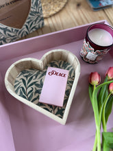 William Morris Heart Shaped Wooden Tray, Valentines Heart shaped gift, Wedding Anniversary Wood Mantle Heart Shape Decor,