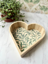 William Morris Heart Shaped Wooden Tray, Valentines Heart shaped gift, Wedding Anniversary Wood Mantle Heart Shape Decor,