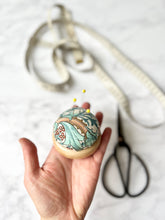William Morris Pincushion with Wooden Base