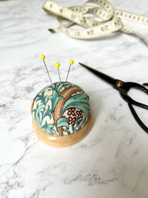 William Morris Pincushion with Wooden Base