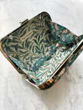 Strawberry Thief Clutch Bag, William Morris duck egg