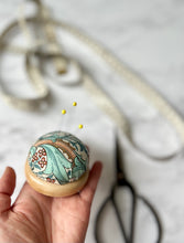 William Morris Pincushion with Wooden Base