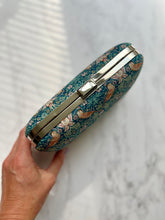 Strawberry Thief Clutch Bag, William Morris duck egg