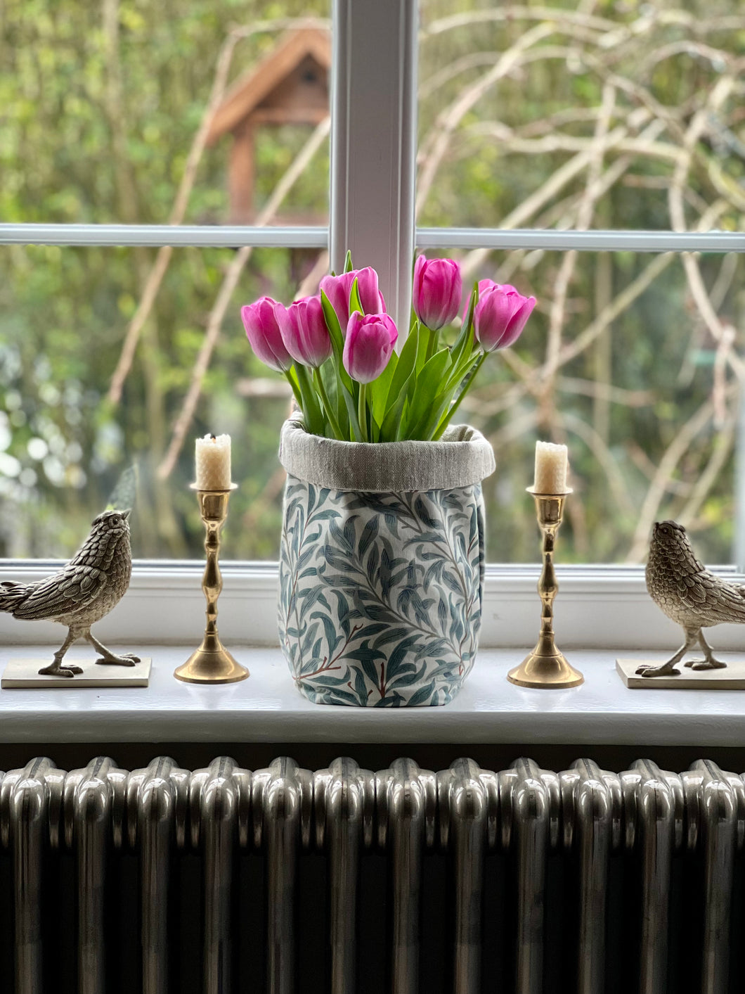 William Morris Fabric storage basket, planter, vase