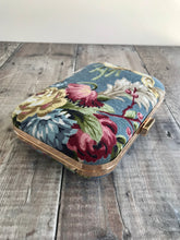 Rose Print Bark Cloth Clutch Bag