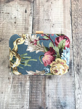 Rose Print Bark Cloth Clutch Bag