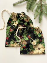 Poinsettia Drawstring Bag,