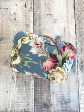 Rose Print Bark Cloth Clutch Bag