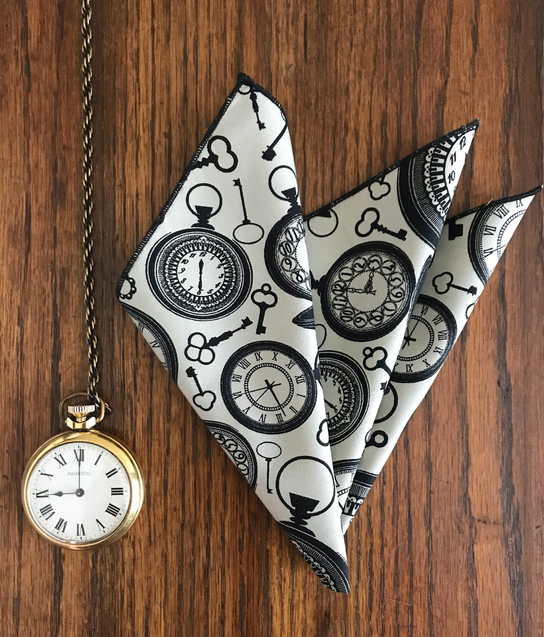 Pocket Square 'Pocket watch’ print