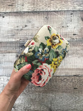 Rose Print Bark Cloth Clutch Bag