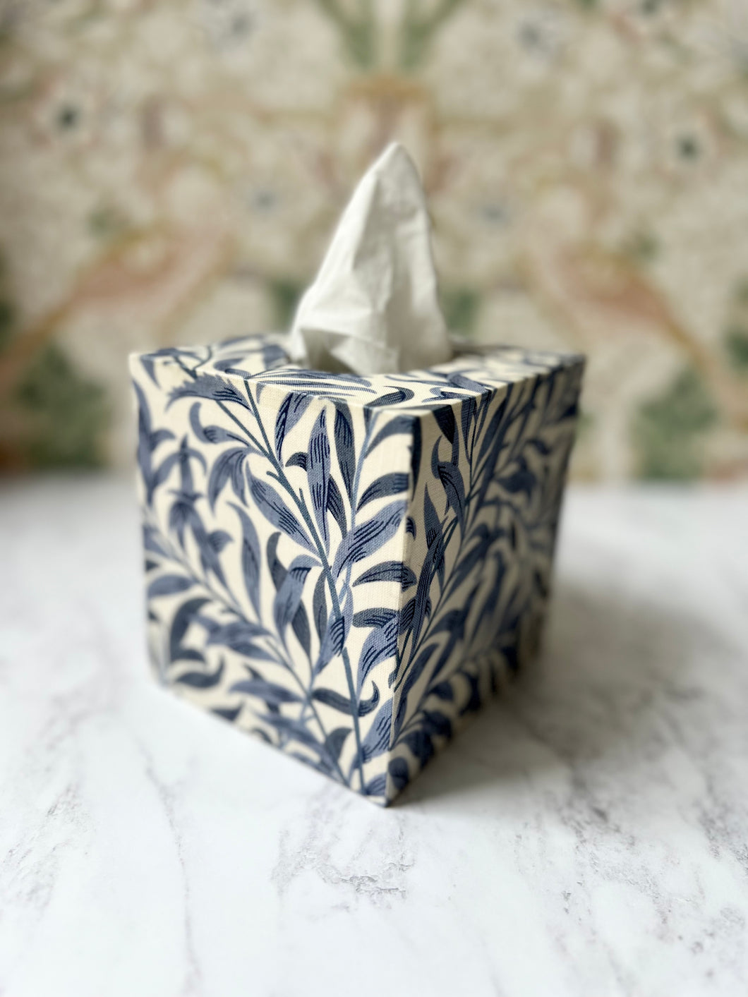 Square Tissue Box Cover - Bone | OKA US