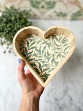 William Morris Heart Shaped Wooden Tray, Valentines Heart shaped gift, Wedding Anniversary Wood Mantle Heart Shape Decor,