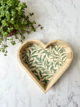William Morris Heart Shaped Wooden Tray, Valentines Heart shaped gift, Wedding Anniversary Wood Mantle Heart Shape Decor,