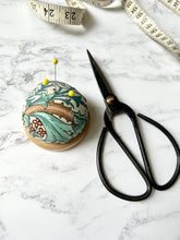William Morris Pincushion with Wooden Base