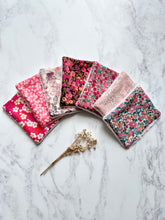 Liberty print Re Usable wipes 7  Face Wipes- Pink collection
