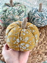 Size Medium Pumpkin, In Liberty Capel, in a Mustard and Ivory Colour.
