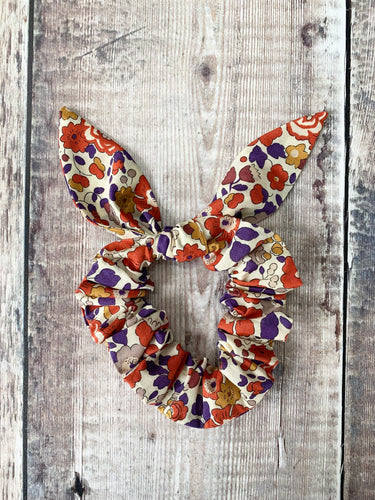 Liberty Scrunchie 'Betsy' Mustard, Orange and Purple